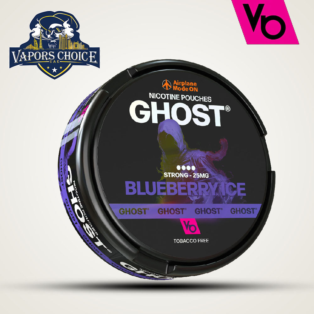 Vapes Bar Ghost Nic Pouches  (16mg & 25mg) Blueberry Ice Strong 25mg UAE Abu Dhabi